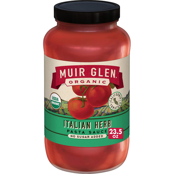 Muir Glen Organic Italian Herb Pasta Sauce, No Sugar Added, 23.5 oz.