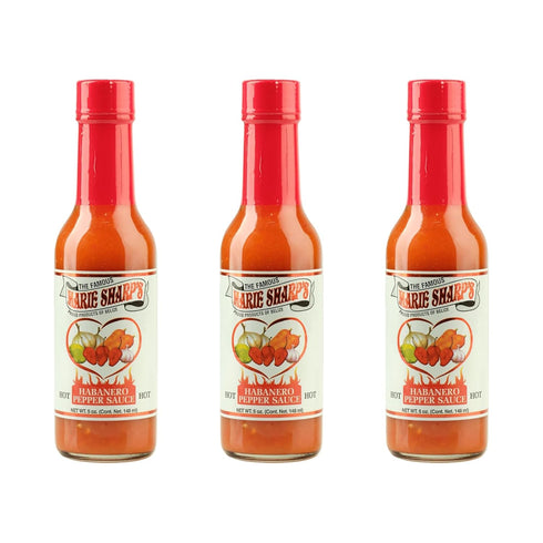 Marie Sharp's Hot Habanero Pepper Sauce, 5 oz Authentic Belizean Hot Sauce