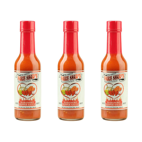 Marie Sharp's Hot Habanero Pepper Sauce, 5 oz Authentic Belizean Hot Sauce