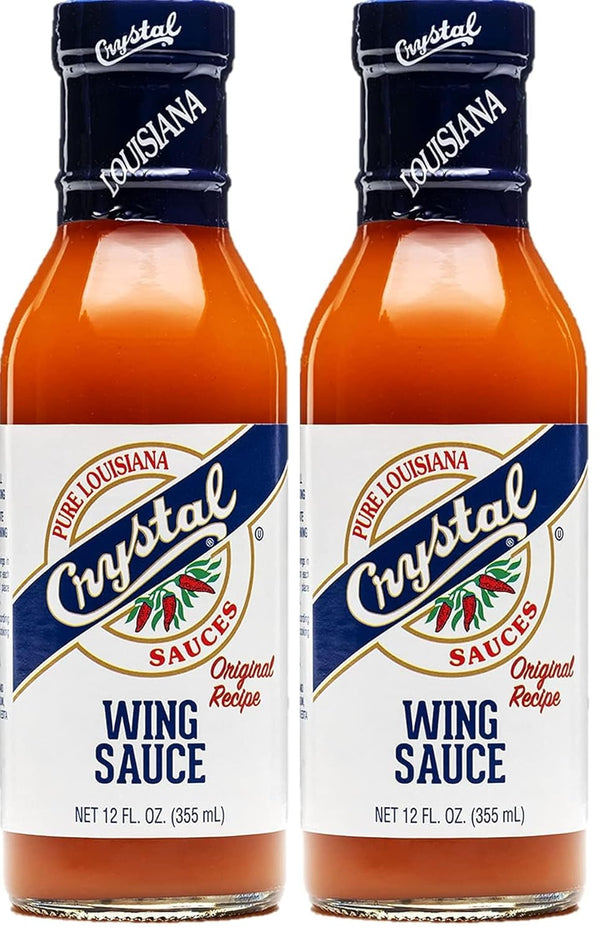 Crystal Pure Louisiana Original Wing Sauce, 12 Ounces (Pack of 2) -