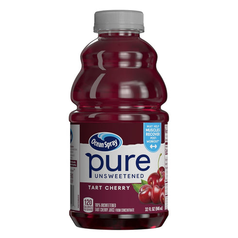 Ocean Spray Pure Unsweetened Tart Cherry, 100% Tart Cherry Juice, 32 Fl