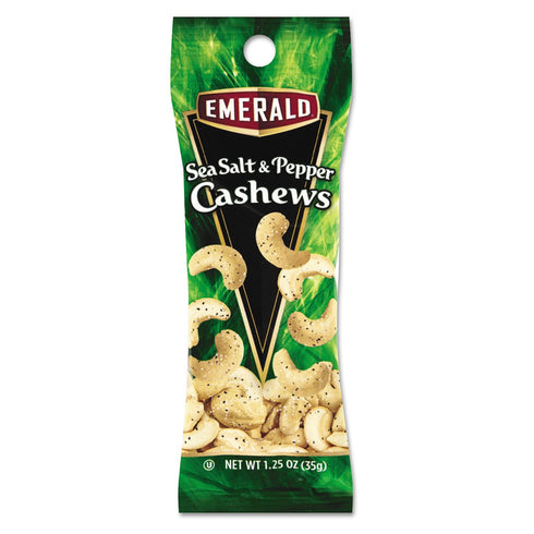 Diamond Foods, Inc. Emerald 93817 Sea Salt and Pepper Cashews, 1.25 oz. Tube Package, 12/Box