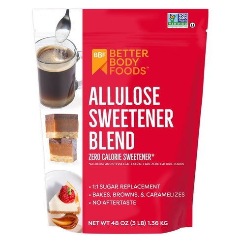 BetterBody Foods Allulose Sweetener 3 LB Bag - Zero Calorie, Non-GMO &