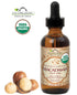 US Organic Macadamia Nut Oil Unrefined Virgin, Pure & Natural, Cold Pressed, 2 oz in Amber Glass Bottle with Dropper