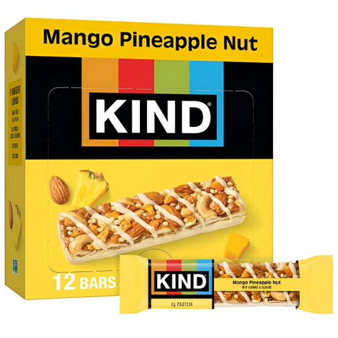 KIND Healthy Snacks Bars, Mango Pineapple Nut, Gluten Free, High Fiber Snacks,