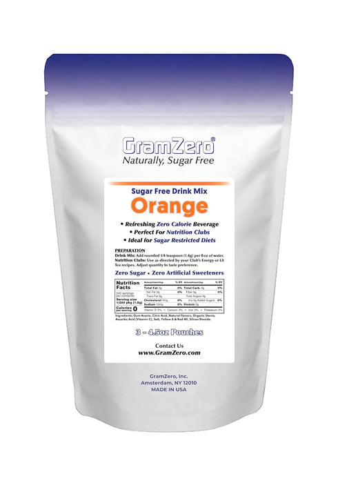 Sugar-Free Orange Drink Mix - Zero Calorie Stevia Sweetened Beverage