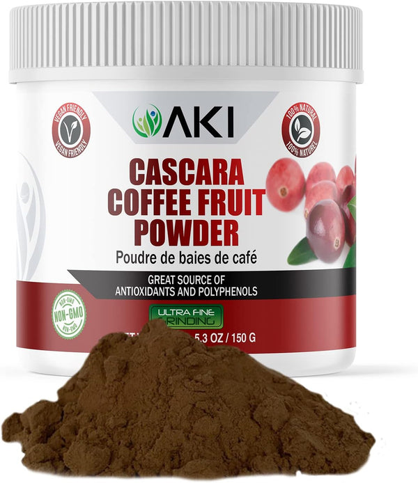 AKI Cascara Coffee Fruit Powder - Ideal in Antioxidants & Polyphenols -