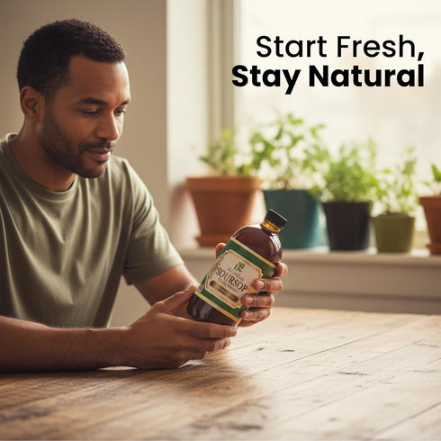 16 oz, Herb To Body Soursop Bitter Liquid Digestive Bitters made with Wildcrafted Soursop Leaves for Gut Wellness
