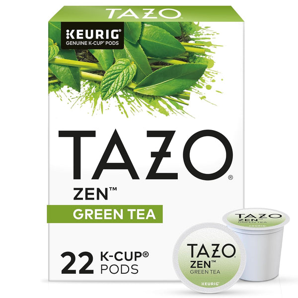 TAZO Organic Zen Green Tea K-Cups, Caffeine Free Tea with Refreshing Lemongrass
