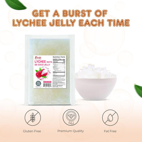 400 400g Fanale Coconut Jelly Topping nata de coco for Bubble Tea g | Lychee Jelly | for Boba Tea, Smoothies, Slushes