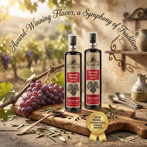 3.38 oz 2 Ellora Farms, Balsamic Vinegar Spray bottle, clog-free pump, barrel aged, Greece, X Glass bottles