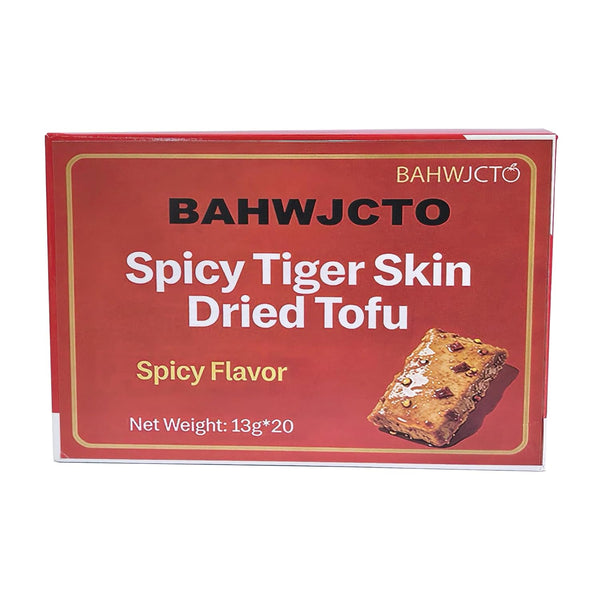 BAHWJCTO Spicy Tiger Skin Tofu Dried Snack, Office, Camping, Portable Leisure Snack, Spicy