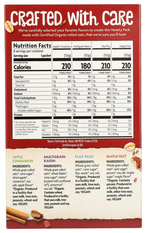 BFYSYO Pack (Pack 3) 14 Oz. Nature's Path Organic Hot Oatmeal Variety