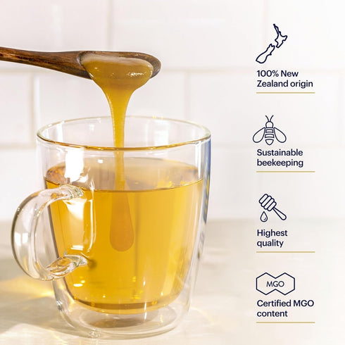 Manuka Health UMF 6+/MGO 115+ Manuka Honey, 250g/8.8oz, Authentic Raw Honey from New Zealand