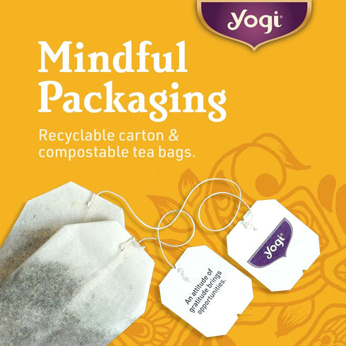 16 Pack (4 Packs) Yogi Tea Bright Peach Positive Energy Tea - Tea Bags per - Organic Tea to Support Focus & Energy