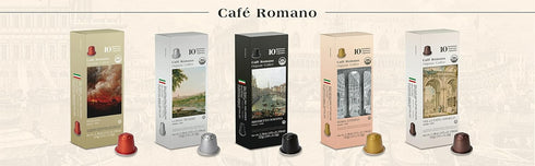 100 Pack pack) Organic USDA Caf Romano Coffee Aluminum Espresso Pods For Nespresso Original Machine Italian Espresso