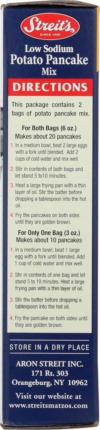 6 OZ (pack 1) Streit's S LOW SODIUM POTATO PANCAKE MIX