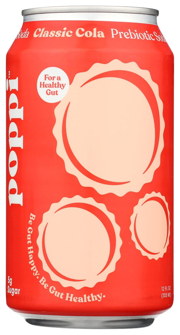 Poppi Prebiotic Soda, Classic Cola, For A Healthy Gut, 12 Oz (Pack