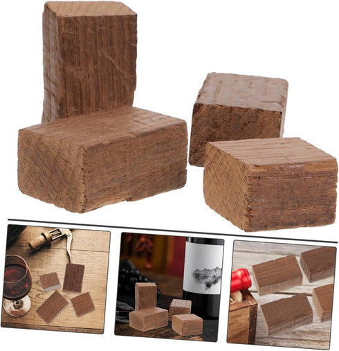 4pcs SOLUSTRE Red Wine Oak Chips Toast for Home Brewing Flavor and Random Shapes for Wine Making