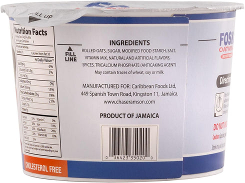 Foska 2.6 (Pack 12) Oatmeal Instant Porridge, Original, Ounce