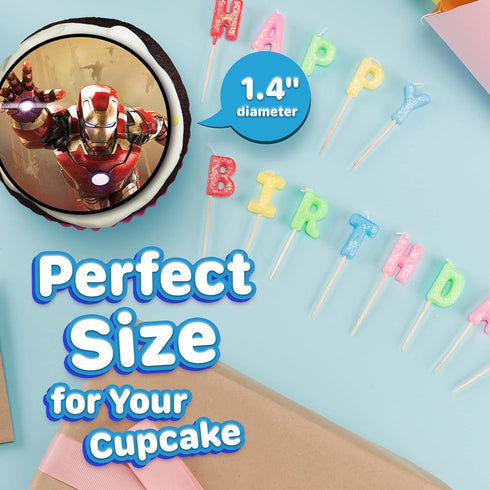 30 Edible Cupcake Toppers - Heroic Warriors Party Collection, Edible Cake Decorations