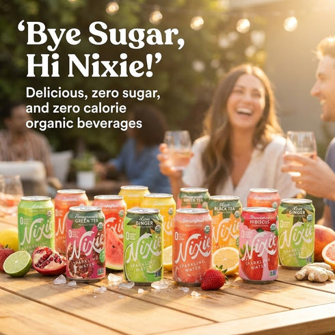 Pack 18 Pack Nixie Sparkling Water Variety Flavored Sparkling Water, Lime, Grapefruit, Lemon, Watermelon Mint