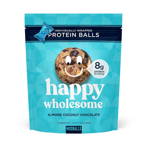 Happy Wholesome Almond Coconut Chocolate Protein Balls, 10 Count, 7.05oz Bag, 8g