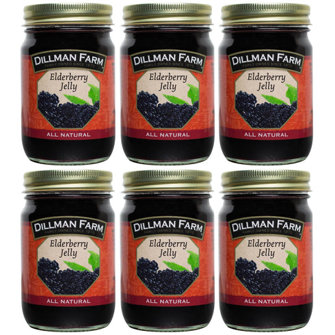 Dillman Farm All Natural Elderberry Jelly - Gluten-Free, Non-GMO, Vegan, Kosher, Eco-Friendly,