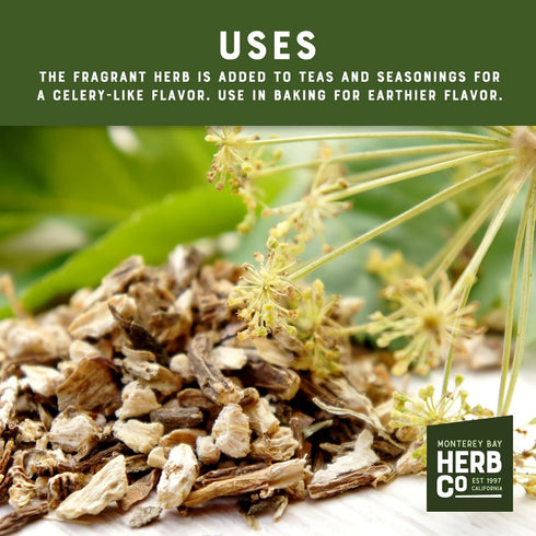 1/4 lb Angelica Root, by Herb Co, Angel of Herbs, Used to Bake Breads, Cakes, Muffins & Cookies, Add to Tea Blends, Cut