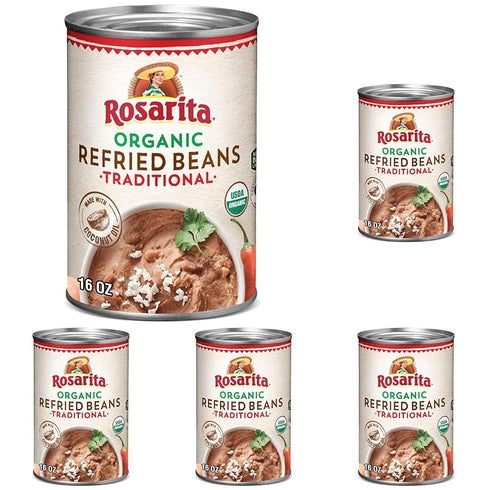 Rosarita Organic Refried Beans, 16 oz (Pack of 5)
