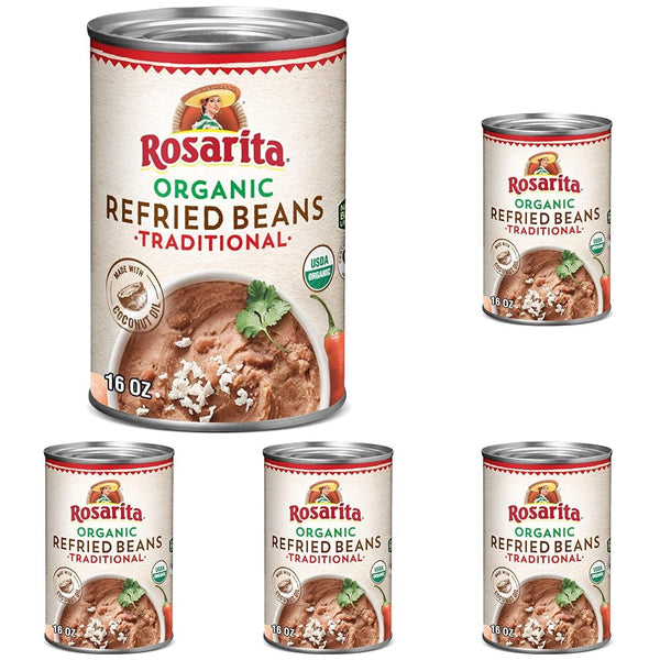 Rosarita Organic Refried Beans, 16 oz (Pack of 5)