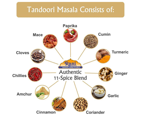 Rani Tandoori Masala, 11-Spice Blend, 3oz (85g) PET Jar, Salt Free, Vegan, Gluten Friendly, Kosher