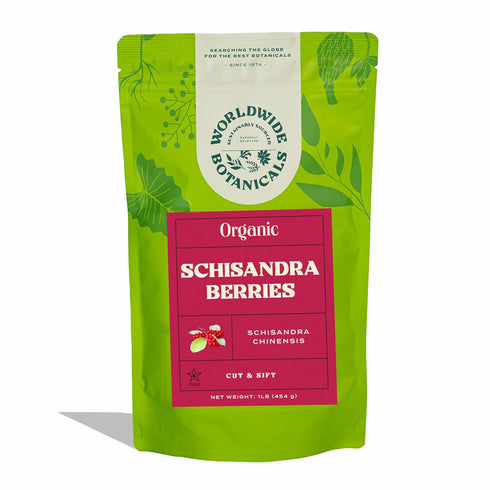 Worldwide Botanicals Organic Schisandra Berries, 1lb, tea cut for best infusion. 100%