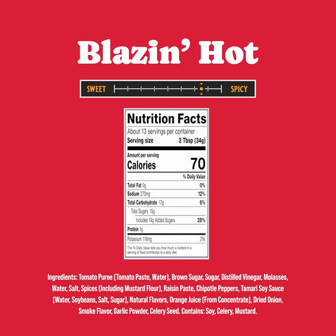 3 Pack 15.25 oz Rufus Teague Blazin' Hot BBQ Sauce, Size, Premium Barbecue Sauces with Natural Ingredients