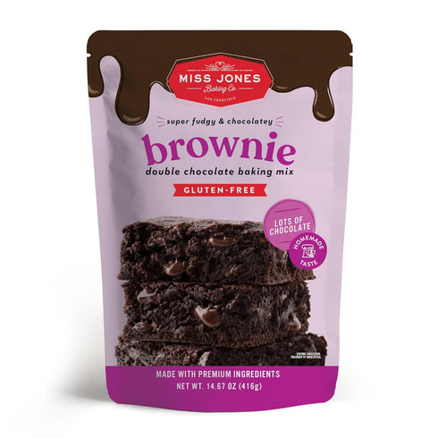 Miss Jones Gluten-Free Brownie Mix, More Chocolate Chips, Naturally Sweetened Desserts & Treats, 14.67 Ounce
