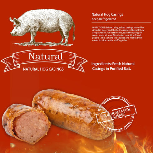 2.5LBS 100% 175 LBS 225LBS Natural Hog Casings for Home Make Sausage, Makes to Sausages, Great for Ideal Sausage Casing