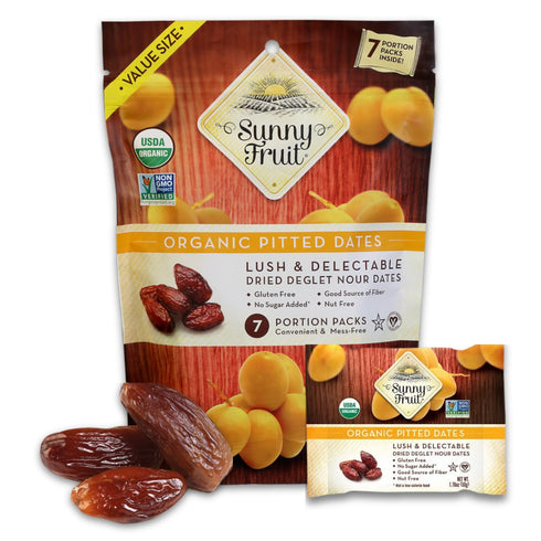 Sunny Fruit Organic Dried Pitted Deglet Nour Dates - 1 Bag (7