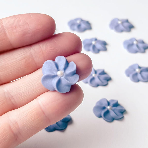 Mini Edible Royal Icing Flowers (36 Count), Petite Edible Flower Cake Decorations,