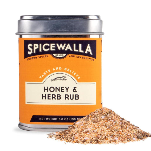 Spicewalla Honey and Herb Rub 3.8 oz | Garlic, Salt, Brown Sugar, Basil, Black Pepper | Non-GMO, Gluten Free
