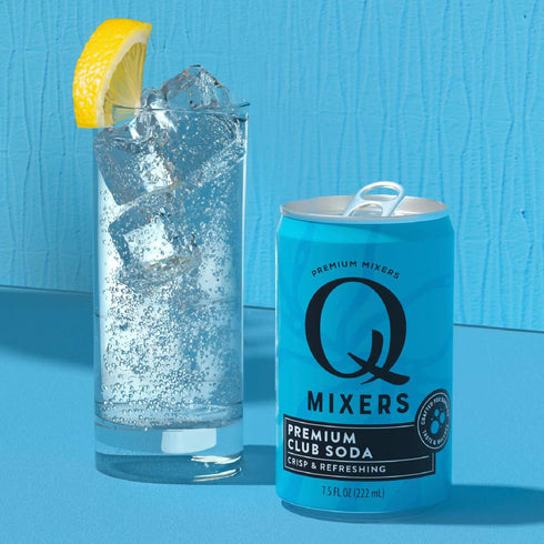 7.5oz 5 PACK Q Mixers Club Soda, Premium Cocktail Mixer Made with Real Ingredients Cans |