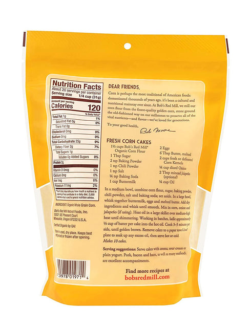 22 (Pack 2) Bob's Red Mill Organic Corn Flour, Ounce
