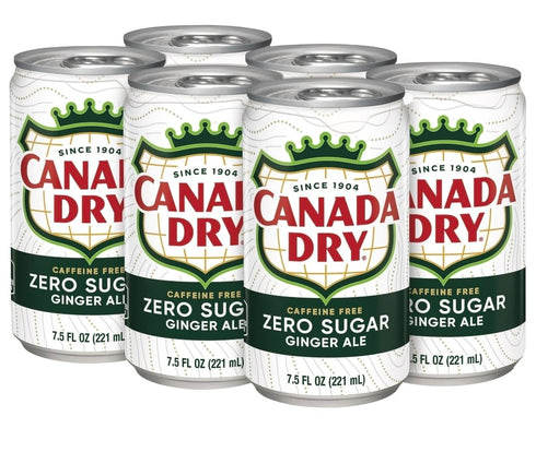 7.5 Oz 24 Pack Canada Dry Ginger Ale Zero Sugar, Fl Cans