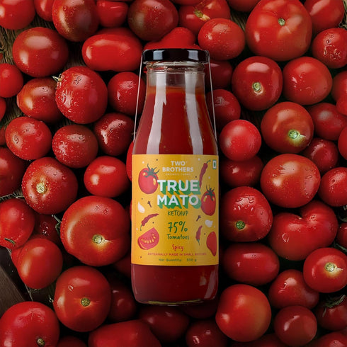 75% 21 Oz (Pack 2) Healthy Tomato Ketchup made from Fresh Tomatoes | No Refined Sugar, No Preservatives, No Added