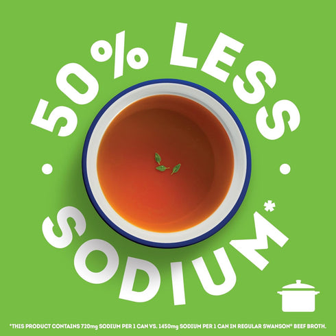 50% 32 oz. (12 Pack) SWANSON S Less Sodium Beef Broth