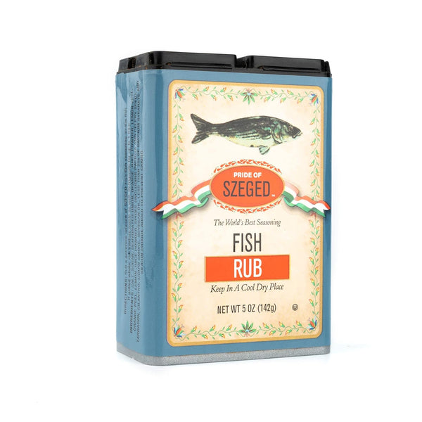 Pride of Szeged Fish Rub, Seafood Herb Seasoning Spice Mix, 5oz. Tin