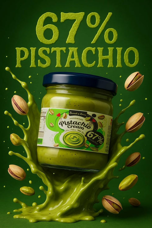 sweet a love 67% 7.05 oz (200g) Bars,100% Pistachio Butter Rich & Creamy Pistachio Spread, Nutty PistachioCream