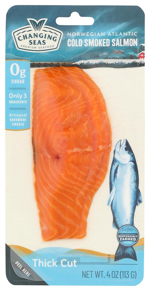 Changing Seas Smoked Thick Cut Atlantic Salmon, 4 OZ