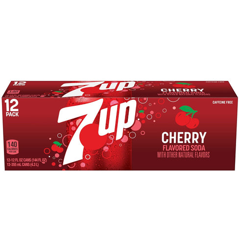 7UP 12 oz 12 pack Cherry Flavored Soda, fl cans
