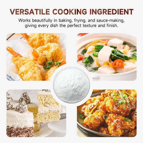 16 oz(1lb) 454g Soeos Potato Starch, Gluten-Free Thickener for Baking, Frying & Sauces, Crisp Texture Corn Starch