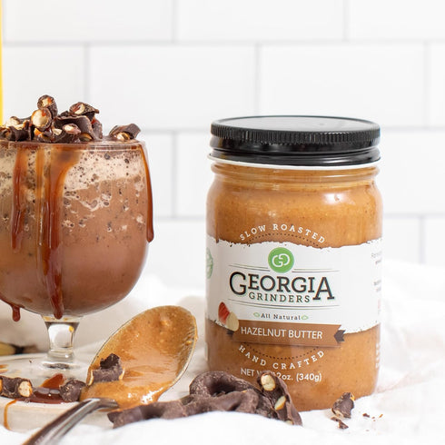 12 (2 Pack) Georgia Grinders Hazelnut & Maple-Caramel Almond Butter Gourmet Spread, Vegan Friendly, Non-GMO, No Added